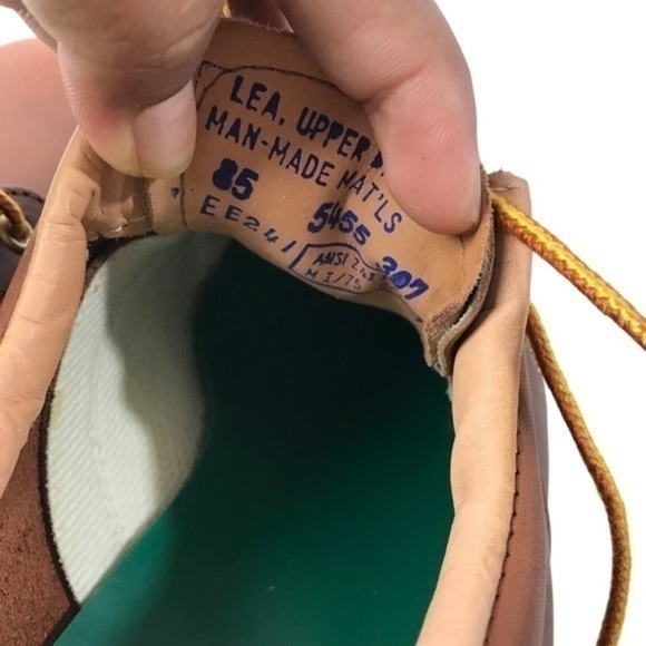 DOUBLE H Vintage Brown Leather Work Wedge Oxfords 8.5 EE